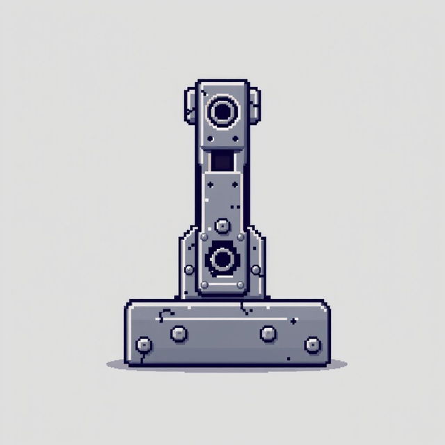 Pixel art depicting a detailed lever, designed in a classic 8-bit style