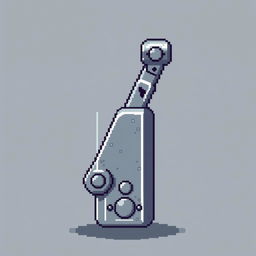 Pixel art depicting a detailed lever, designed in a classic 8-bit style