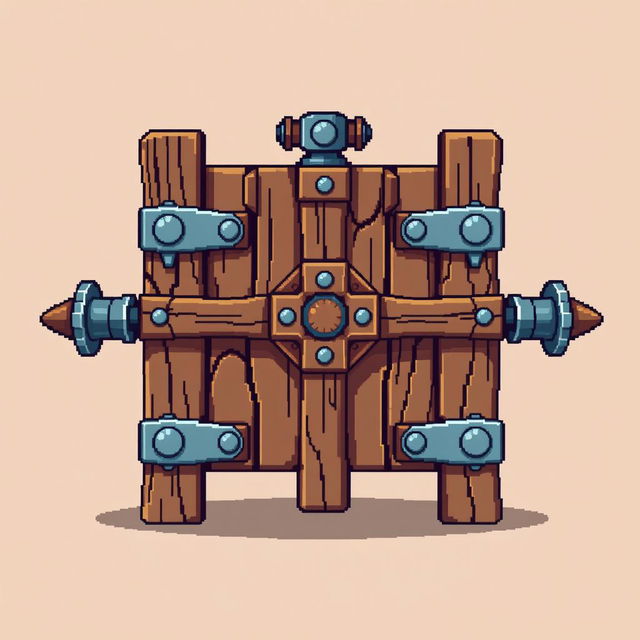 2D pixel art representation of a medieval lever from a front view perspective