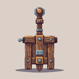 2D pixel art representation of a medieval lever from a front view perspective