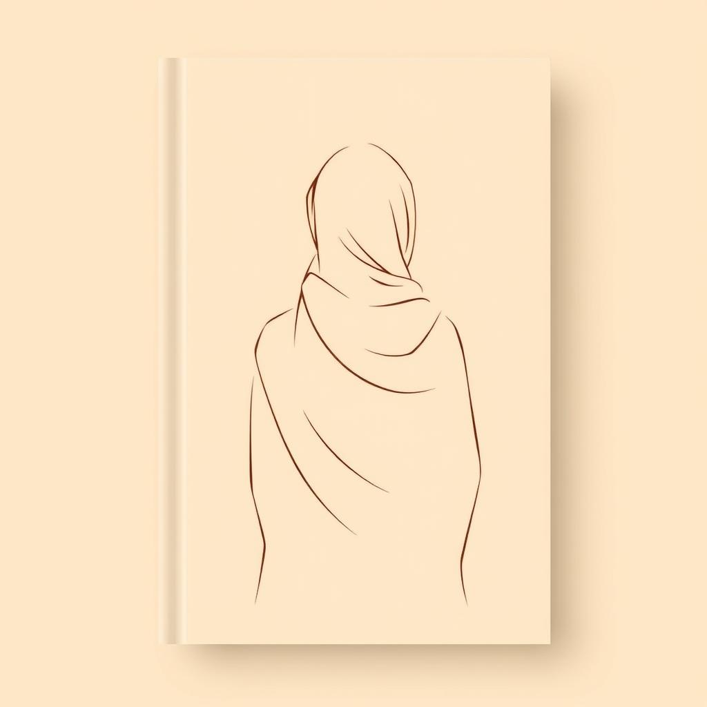 A minimalist book cover design in warm beige tones, utilizing a pastel style