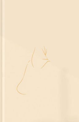 A minimalistic book cover design in warm beige pastel tones featuring a schematic outline of a woman in a hijab, depicted from the back without a face
