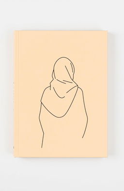 A minimalist book cover in warm beige tones, featuring a schematic outline of a woman in a hijab, shown from the back without a face