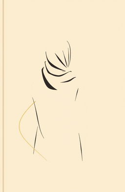 A minimalist book cover in warm beige tones, featuring a schematic outline of a woman in a hijab, shown from the back without a face