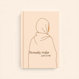 A minimalist book cover in warm beige tones, featuring a schematic outline of a woman in a hijab, depicted from the back without a face