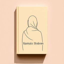 A minimalist book cover in warm beige tones, featuring a schematic outline of a woman in a hijab, depicted from the back without a face