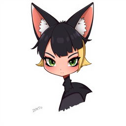 A humanoid figure with an elongated face resembling a human, featuring small fox-like eyes