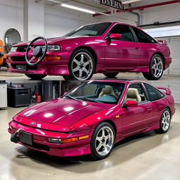 A 1993 Ford Probe restomod, featuring a modernized exterior with sleek aerodynamic lines and a vibrant, high-gloss paint finish