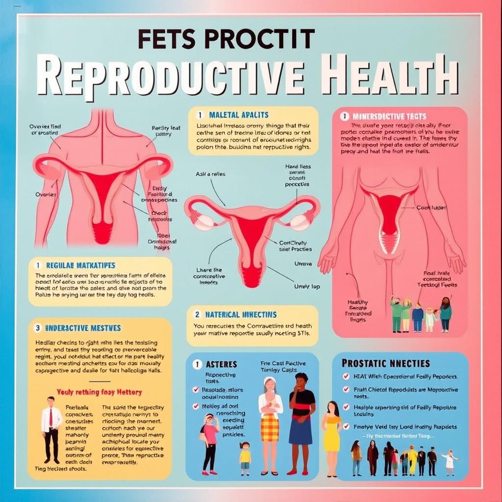 A vibrant educational poster focused on protecting reproductive health