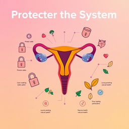 An informative and visually engaging poster about protecting the reproductive system