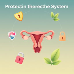 A visually appealing and educational poster focused on the theme of protecting the reproductive system
