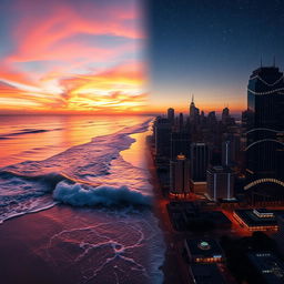 A stunning blended image featuring two photographs seamlessly merged