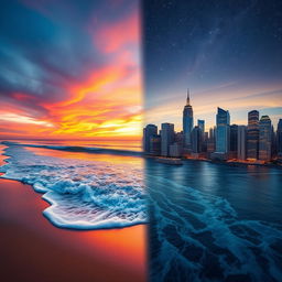 A stunning blended image featuring two photographs seamlessly merged