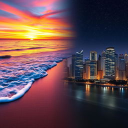 A stunning blended image featuring two photographs seamlessly merged