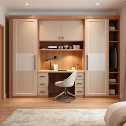 A beautifully designed wardrobe with a height of 300 cm and a width of 320 cm