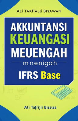 A visually appealing book cover design for 'Akuntansi Keuangan Menengah: IFRS Base', authored by Ali Tafriji Biswan