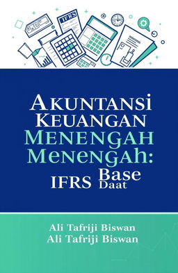 A visually appealing book cover design for 'Akuntansi Keuangan Menengah: IFRS Base', authored by Ali Tafriji Biswan