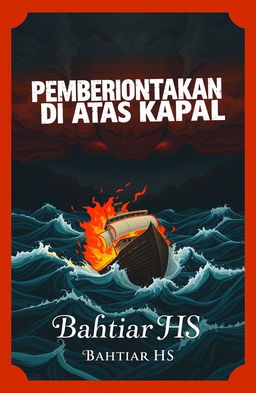 A novel book cover design for 'Pemberontakan di Atas Kapal' by Bahtiar HS