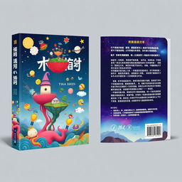 A conceptual book cover design for '异想天开' (Outrageous Ideas), presented in three views: the front cover, spine, and back cover