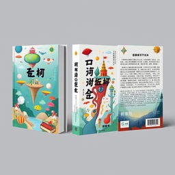 A conceptual book cover design for '异想天开' (Outrageous Ideas), presented in three views: the front cover, spine, and back cover