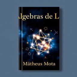 A captivating book cover for 'Algebras de Lie' by Matheus Mota, featuring a visually striking design that represents mathematical concepts