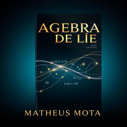 A striking book cover for 'ALGEBRAS DE LIE' by 'MATHEUS MOTA'
