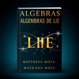A striking book cover for 'ALGEBRAS DE LIE' by 'MATHEUS MOTA'