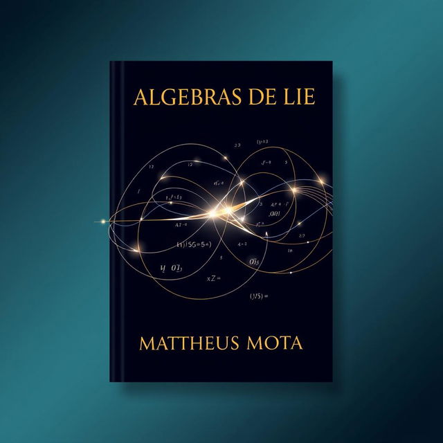 A striking book cover for 'ALGEBRAS DE LIE' by 'MATHEUS MOTA'