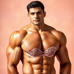 A stylized portrait of a muscular man with short dark hair, showcasing a confident expression