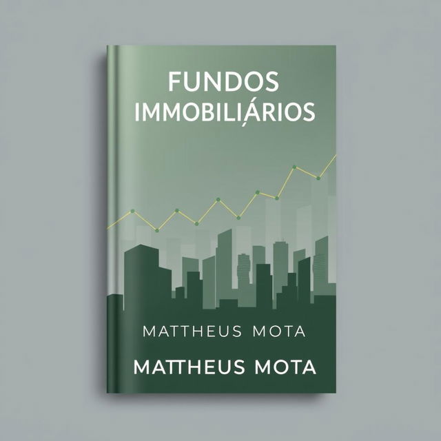 A sophisticated book cover design for the title "FUNDOS IMOBILIÁRIOS" by the author "MATHEUS MOTA"