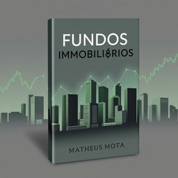 A sophisticated book cover design for the title "FUNDOS IMOBILIÁRIOS" by the author "MATHEUS MOTA"