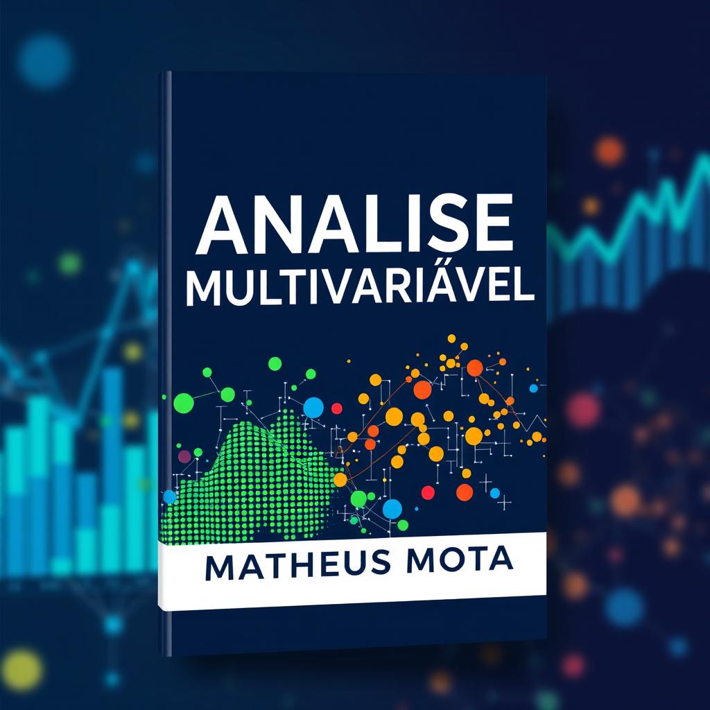 A professional and analytical book cover design for the title "ANÁLISE MULTIVARIÁVEL" by the author "MATHEUS MOTA"