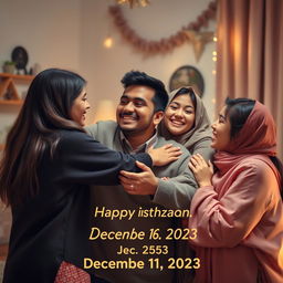 A heartfelt scene depicting a joyful gathering of a brother and sister, celebrating a special bond on December 16, 2023