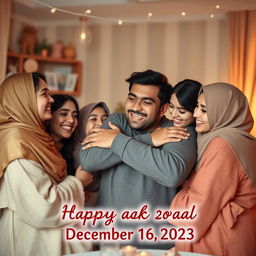A heartfelt scene depicting a joyful gathering of a brother and sister, celebrating a special bond on December 16, 2023
