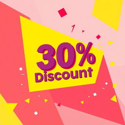 A vibrant and eye-catching banner design featuring the text '30% Discount' prominently in bold, attractive font