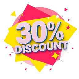 A vibrant and eye-catching banner design featuring the text '30% Discount' prominently in bold, attractive font