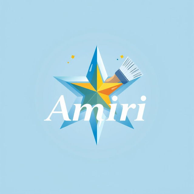 A creative logo design for the brand 'Amiri', which specializes in painting building walls, drywall, and other surfaces