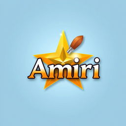A creative logo design for the brand 'Amiri', which specializes in painting building walls, drywall, and other surfaces