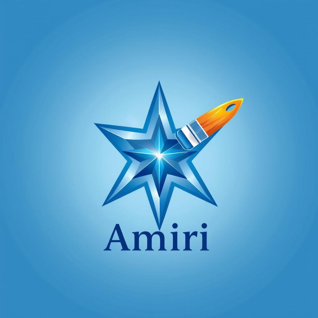 A creative logo design for the brand 'Amiri', which specializes in painting building walls, drywall, and other surfaces
