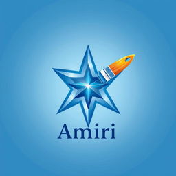 A creative logo design for the brand 'Amiri', which specializes in painting building walls, drywall, and other surfaces