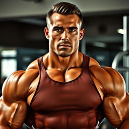 A muscular bodybuilder showcasing a chiseled physique with defined muscles and a confident stance