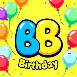 A colorful birthday-themed logo in a Pokémon style featuring the letters 'BB'