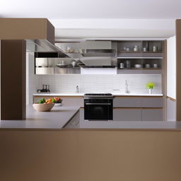 Design a simple yet attractive modular kitchen that is cost-effective