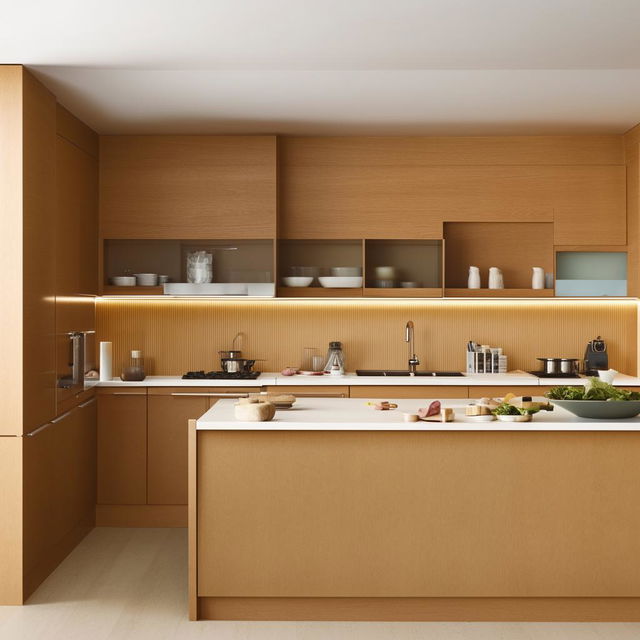 Design a simple yet attractive modular kitchen that is cost-effective