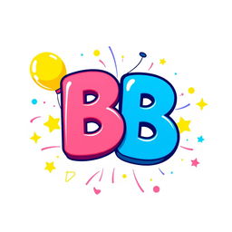A playful birthday-themed logo styled in the recognizable Pokémon aesthetic, featuring the letters 'BB'