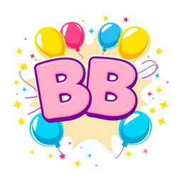 A playful birthday-themed logo styled in the recognizable Pokémon aesthetic, featuring the letters 'BB'