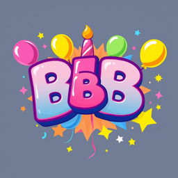 A playful birthday-themed logo styled in the recognizable Pokémon aesthetic, featuring the letters 'BB'