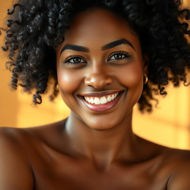 A portrait of a hirsute woman, showcasing her natural beauty and confidence