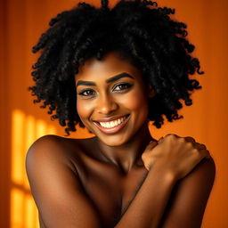 A portrait of a hirsute woman, showcasing her natural beauty and confidence