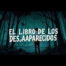 An elongated manhwa-style book cover for a mystery novel titled 'El Libro De Los Desaparecidos'